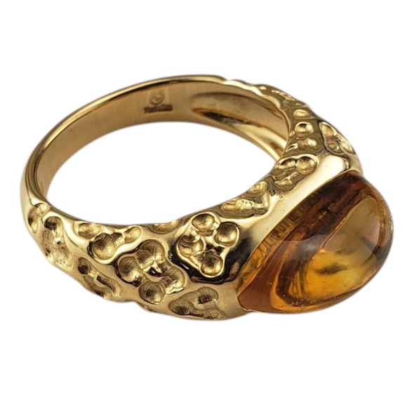 Manhattan 18 Karat Yellow Gold and Cabochon Citrine Ring Size 6.5 #20790 - Picture 4 of 9